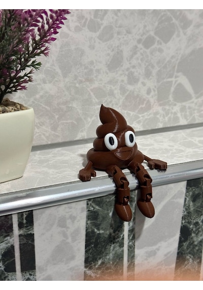 3dprototürk Kaka Emojisi Eğlenceli Banyo Dekoratif Figür Seti