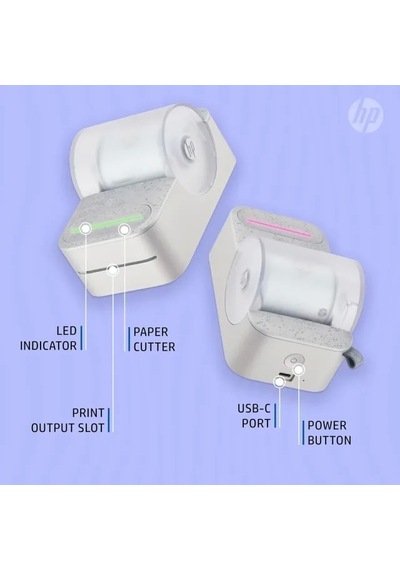 Hp Sprocket Panorama Instant Taşınabilir Renkli Etiket Ve Fotoğraf Yazıcısı Gri Printer Siyah