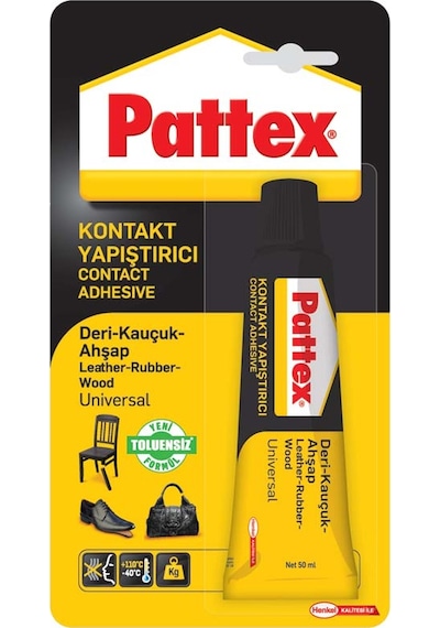 Pattex 1176370 Deri-Kauçuk Ahşap Yapıştırıcı 50 Ml Tüp