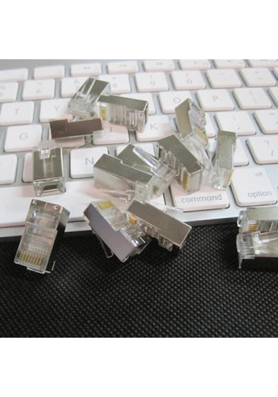 4221 Metal Rj45 Cat5 Jack Uç Lan Ethernet Network Adsl Seti 100 Adet