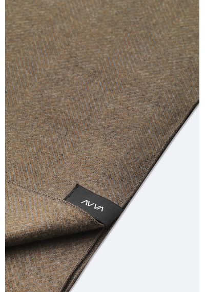 Avva Erkek Vizon Desenli Püsküllü Şal A52y9403