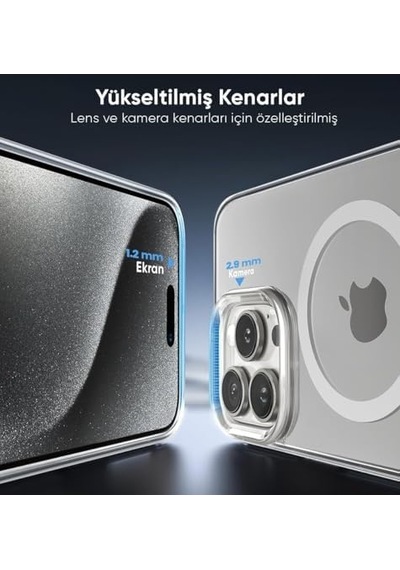 İphone 17 İçin Origin+ Serisi Magsafe İle Uyumlu Crystal Clear Ultra Şeffaf Hybrid Materyal Kılıf Yarı Yumuşak Yarı Sert Dayanıklı Kılıf Kapak Ultra Şeffaf, 17 50 x 22