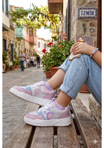 Fort Jacop Cool Anatomik Rahat Hafif Sneaker Kız Çocuk Ayakkabı Beyaz-pudra