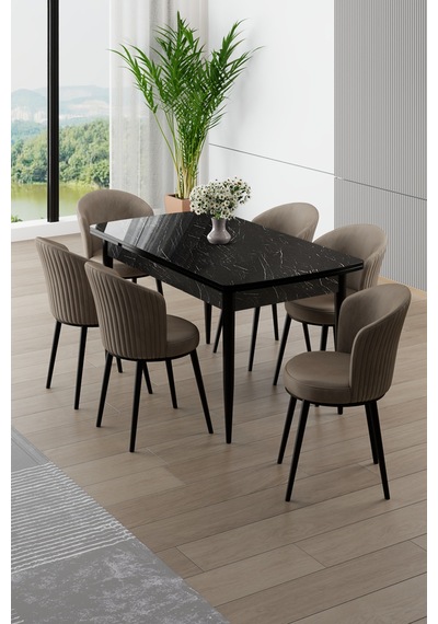 Canisa Asfel Serisi Mdf 77x130 Siyah Mermer Desen Yandan Açılabilir Mutfak Masa Takımı 6 Cappucino Sandalye Siyah Mermer Masa Cappucino Sandalye Canisa Asfel Serisi Mdf 77x130 Siyah Mermer Desen Yandan Açılabilir Mutfak Masa Takımı 6 Cappucino Sandalye Siyah Mermer Masa Cappucino Sandalye