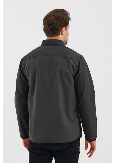 Alexandergardi Alexandergardı Dik Yaka Fermuarlı Astarsız İçi Polar Su İtici Softshell Kumaş Mont E24-mnt-02 001