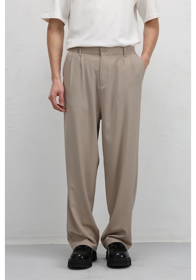 Vamos Baggy Fit Kumaş Pantolon 30-795-1 Bej