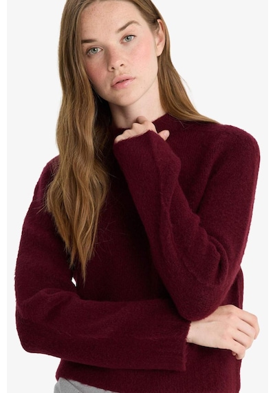 Defacto Regular Fit Yarım Balıkçı Yaka Kazak F4768ax25wnbr466 Bordo