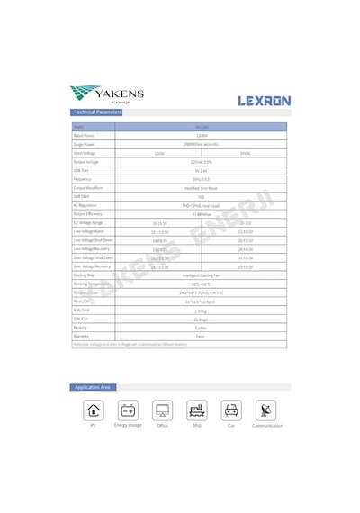 Lexron 1200 W 24V Modifiye Sinüs İnverter 1200 Watt 24 Volt-220V