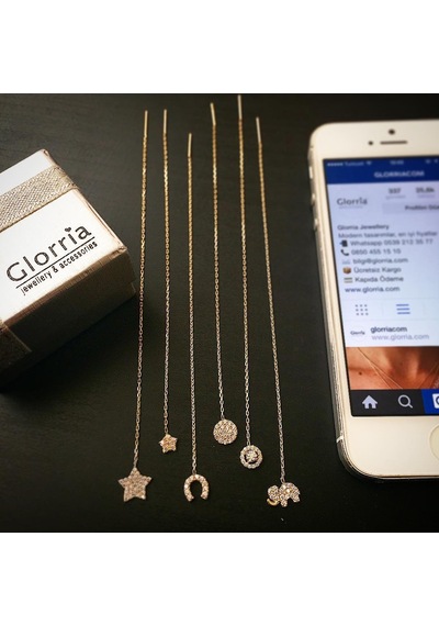 Glorria Glorria Altın Sallantı Nal Küpe
