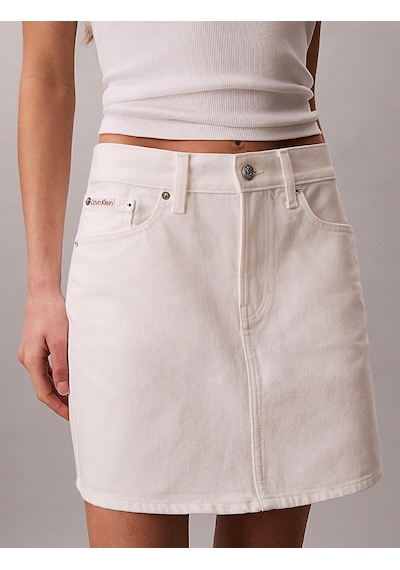 Calvin Klein 90s Mını Skırt Chalk, Asn, 25 Beyaz Kadın Kot Etek