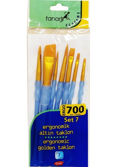 Fanart Ergonomik Altın Taklon Fırça Seti 700 Seri 7Li Set 7