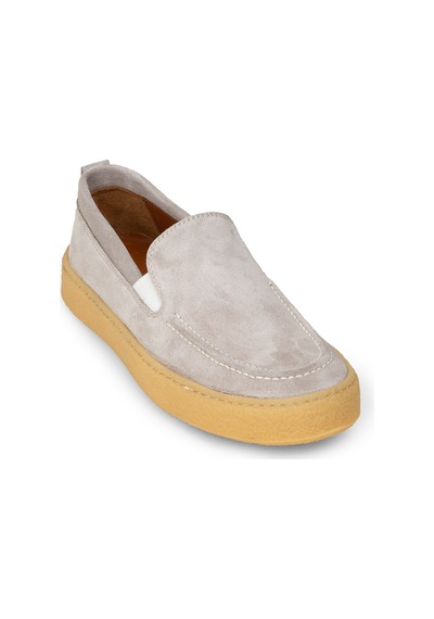 Deery Erkek Hakiki Süet Gri Loafer Ayakkabı - 02047mgrıc01