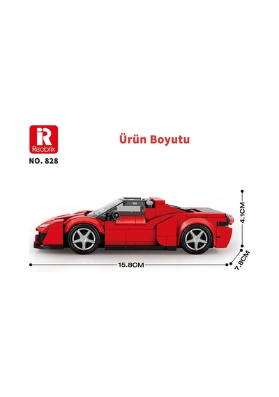 Reobrix Technic 828 Ferrari J50 Spor Araba Yaratıcı Yapı Blok Seti Building Blocks - 298 Parça