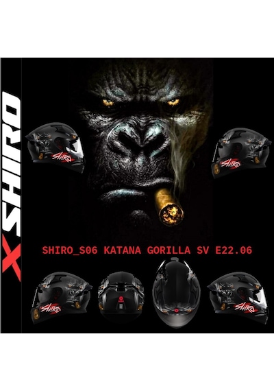 Shiro Fullface Katana Gori Motosiklet Kaskı Kapalı Grafik