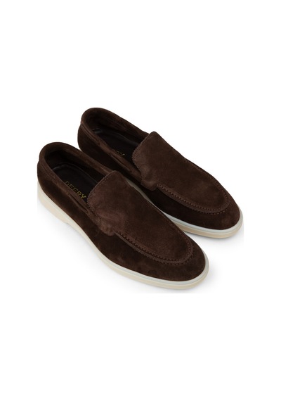 Deery Erkek Hakiki Süet Kahverengi Loafer Ayakkabı - 02032mkhvc01