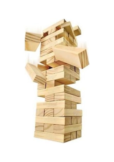 54 Parça. Jenga. Büyük Boy. Denge Oyunu. Doğal. Ahşap. Kule Oyunu