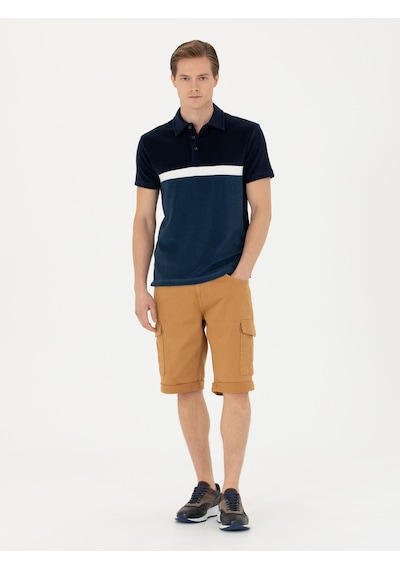 Lacivert Slim Fit Polo Yaka T-shirt