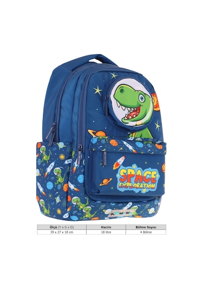 Kaukko Toys Erkek Çocuk 3d Dinazor Şekilli İlkokul Ve Günlük Sırt Çantası - Lacivert - L5252 Lacivert