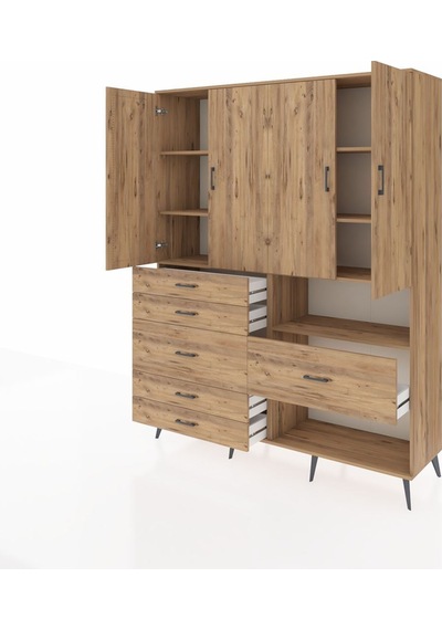Hyperion Gardrop 7 Raflı 6 Çekmeceli 4 Kapaklı 176x44x221 Çam-çam Çam Hyperion Gardrop 7 Raflı 6 Çekmeceli 4 Kapaklı 176x44x221 Çam-çam Çam
