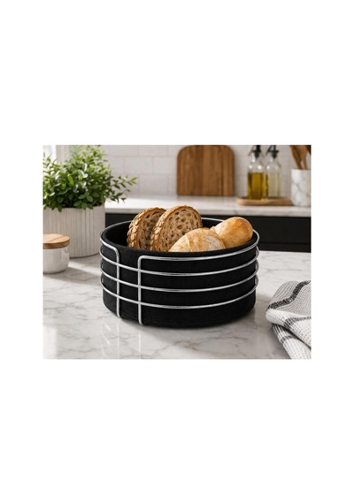 Gümüş Detaylı Galvaniz Metal Bezli Yuvarlak Ekmek Sepeti 22x11 Cm Yıkanabilir Kumaşlı Modern Şık Sunumluk Gümüş Metal Siyah Gümüş Detaylı Galvaniz Metal Bezli Yuvarlak Ekmek Sepeti 22x11 Cm Yıkanabilir Kumaşlı Modern Şık Sunumluk Gümüş Metal Siyah