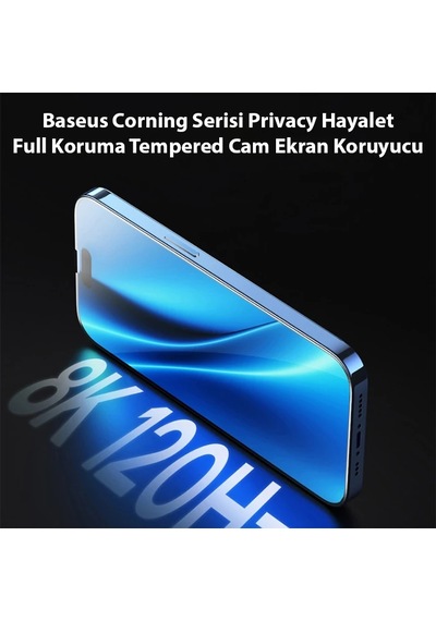 Baseus Corning İphone 15 Privacy Hayalet Full Koruma Tempered Cam Ekran Koruyucu- 5775 Mh-hs1883-4066