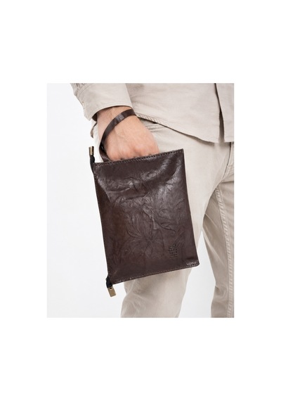 Plush Studıo Istanbul Noır Case Hakiki Deri Clutch El Çantası Şık, Minimal & Zamansız Tasarım Kahverengi Kahverengi