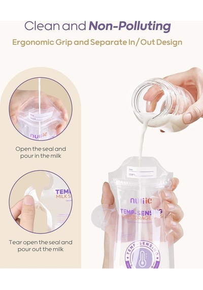 Nuliie 60 Adet Göğüs Sütü Saklama Torbası, 180ml, Kilitli Klips, Sızdırmaz, Bpa Içermeyen, Emzirme Aksesuarları
