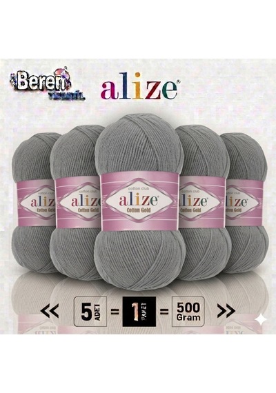 Cotton Gold - 828 Kömür Grisi - 5'li Paket - 100gr/330m - Pamuklu Hırka Yelek Amigurumi İpi