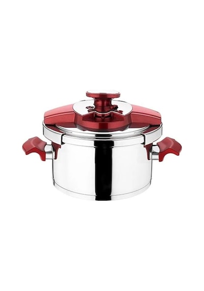 Aryıldız Milano 5.5 L Düdüklü Tencere - Red Gümüş - Kırmızı