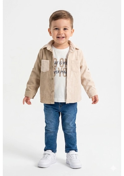 Bontino Erkek Çocuk Casual 3'lü Takım - Kolu Katlanabilir Gömlek, Pamuk Tişört Ve Beli Ayarlanabilir Je A.bej-ekru Bontino Erkek Çocuk Casual 3'lü Takım - Kolu Katlanabilir Gömlek, Pamuk Tişört Ve Beli Ayarlanabilir Je A.bej-ekru
