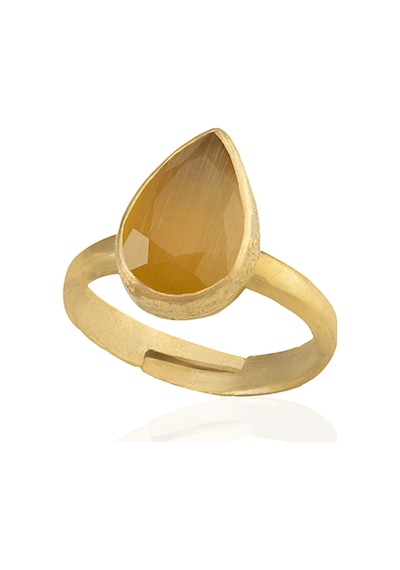 Kadir Jewellery 22 Ayar Altın Kaplama Zirkon Taşlı Ayarlanabilir Kadın Moda Yüzük Sarı