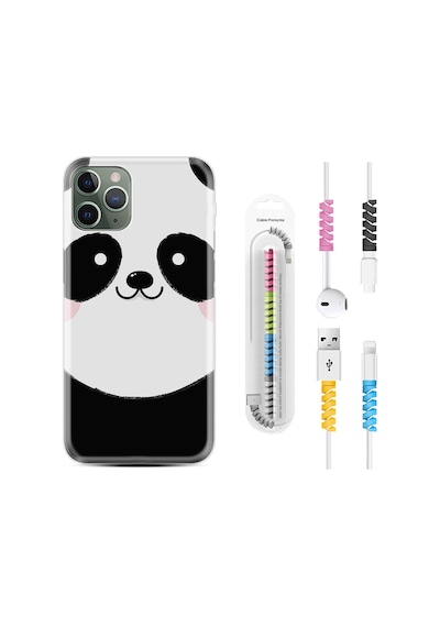 Apple Uyumlu iPhone 12 Pro Kılıf Kablo Koruyuculu Sevimli Panda 1794