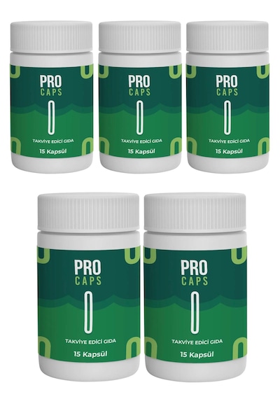 Procaps 5 Kutu X 15 Kapsül Takviye Edici Gıda Pro Caps Detox Için Çay Hediyesiyle