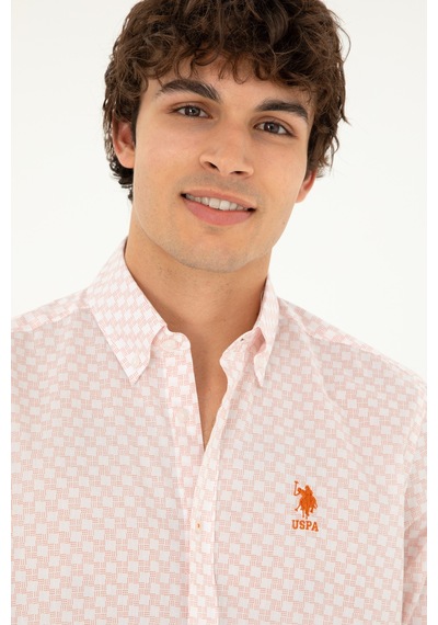 U.s. Polo Assn. Erkek Pudra Gömlek Desenli 50282861-vr042 Pudra