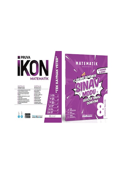 Pruva Akademi 8. Sınıf Matematik Defter + Deneme Seti Seti 2 Kitap 2023