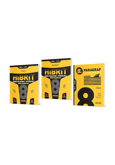 Hız Yayınları 8. Sınıf Türkçe + Matematik Hibrit Soru Bankası + Paragraf Soru Bankası