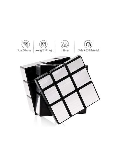 Geometrik Zeka Küpü 3x3 Farklı Şekiller Zor Bulmaca Zeka Oyuncakları Metalik Gri