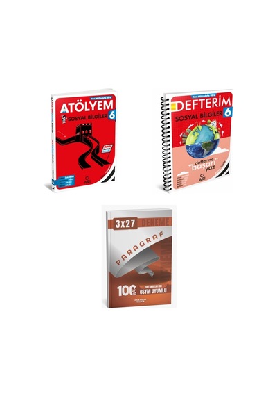 2027 Arı 6 Sınıf Sosyalimo Bilgiler Sosyal Atölyem Soru + Defterim Konu + Anla Kazan Paragraf Deneme 3'lü Set
