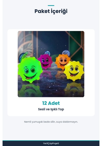 Vikvik Işıklı Top 12'li Paket - Renkli - Sesli