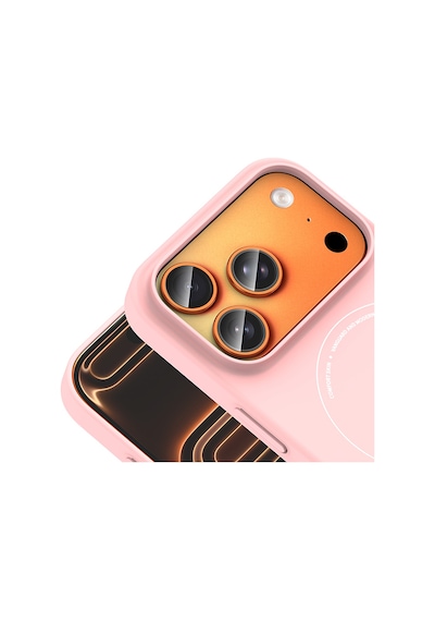 İphone 17 Pro Max Kılıf M-safe Şarj Özellikli Kamera Korumalı Nvth Elio Sert Pc Kapak - Açık Pembe Çok Renkli