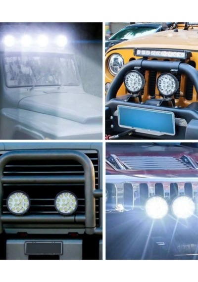 Yuvarlak 9 Led Çalışma Lambası 12v 24v Off Road Sis Farı Projektör Atv Utv Traktör