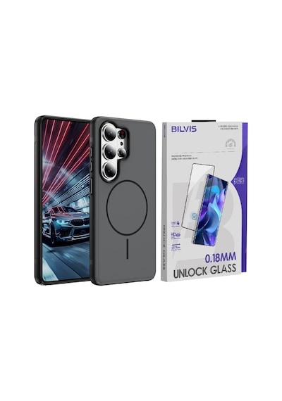 Vendas Galaxy S26 Ultra Uyumlu Joko Neksa M-safe Kapak + Bilvis Cam Ekran Koruyucu Siyah