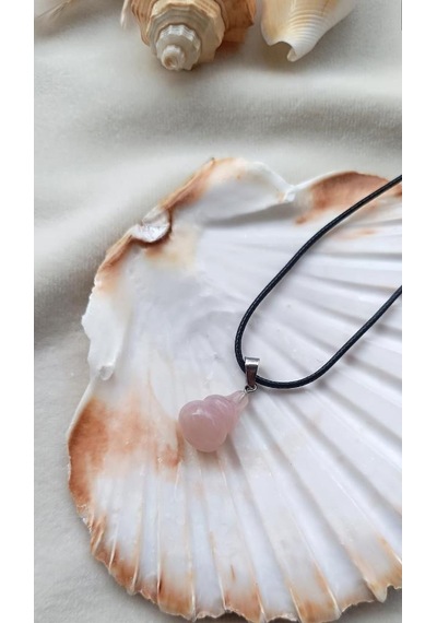 Kolye Gerdanlık Kalp Çakra Yoga Reiki Doğal Pembe Kuvars Taş Kadın