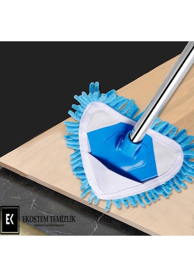 Ekostem Mini Boy Teleskopik Mikrofiber Makarna Uçlu Mavi Mop