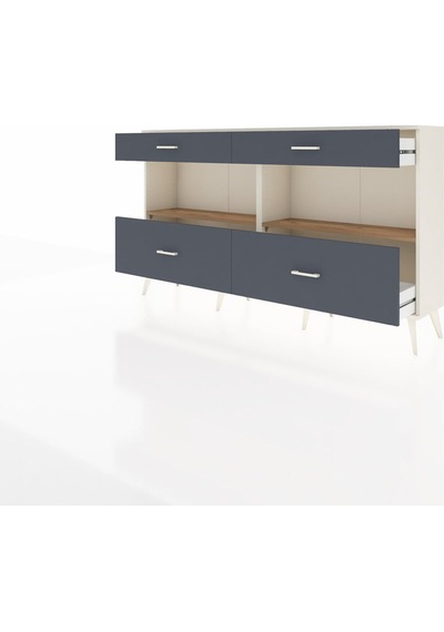Arges Konsol 2 Raflı 4 Çekmeceli 176x30x99 Aytaşı-çam/antrasit Aytaşı-çam/antrasit