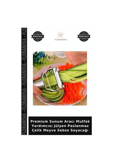 Premium Sunum Aracı Mutfak Yardımcısı Jülyen Paslanmaz Çelik Meyve Sebze Soyacağı Çok Renkli