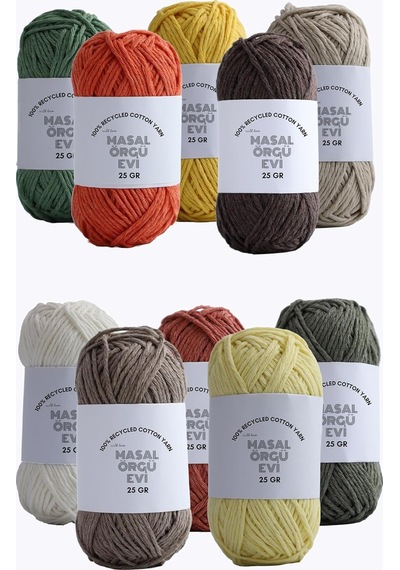 25 Gram Mini Cotton Serisi%100 Pamuk Örgü İpi 10 Renk Punch Ve Amigurumi İpi Sonbahar