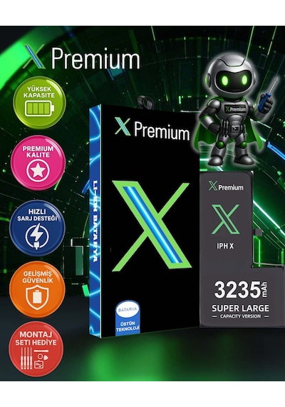 Xpremium Apple Uyumlu iPhone  X Batarya Pil Süper Yüksek Kapasiteli Güçlendirilmiş 3235 Mah