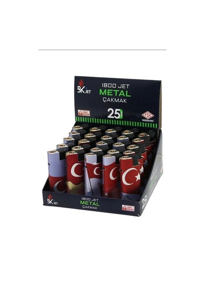 Jet Alevli Rüzgar Çakmağı Türk Bayrağı Desenli Manyetolu Gaz Dolumlu 1 Adet Bx-316732 Diğer