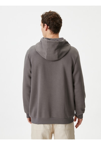 Koton Kolej Hoodie Slogan Baskılı Kanguru Cep Detaylı Lacivert 4wam70227mk Lacivert
